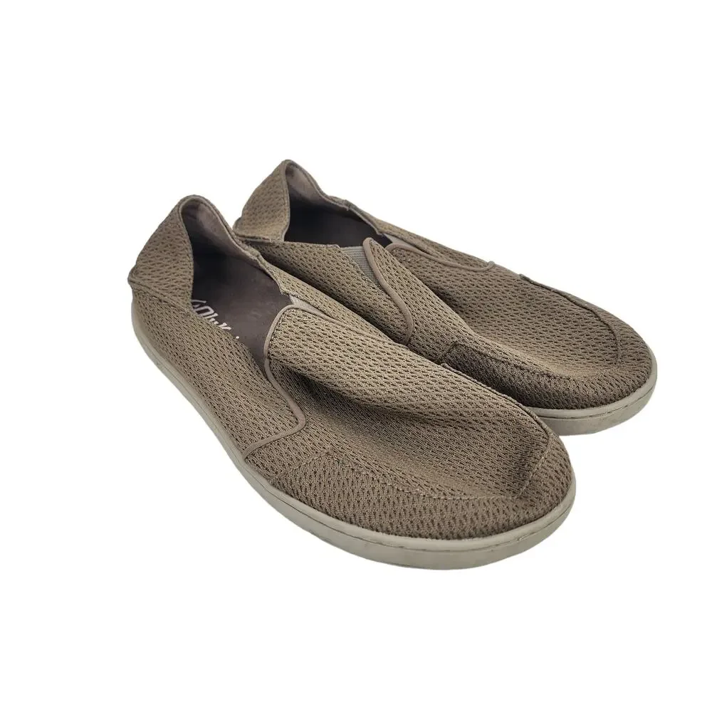 OluKai Nohea Mesh Slip-on Loafer Shoes Mens Size 8 Clay Banyan Drop Heel